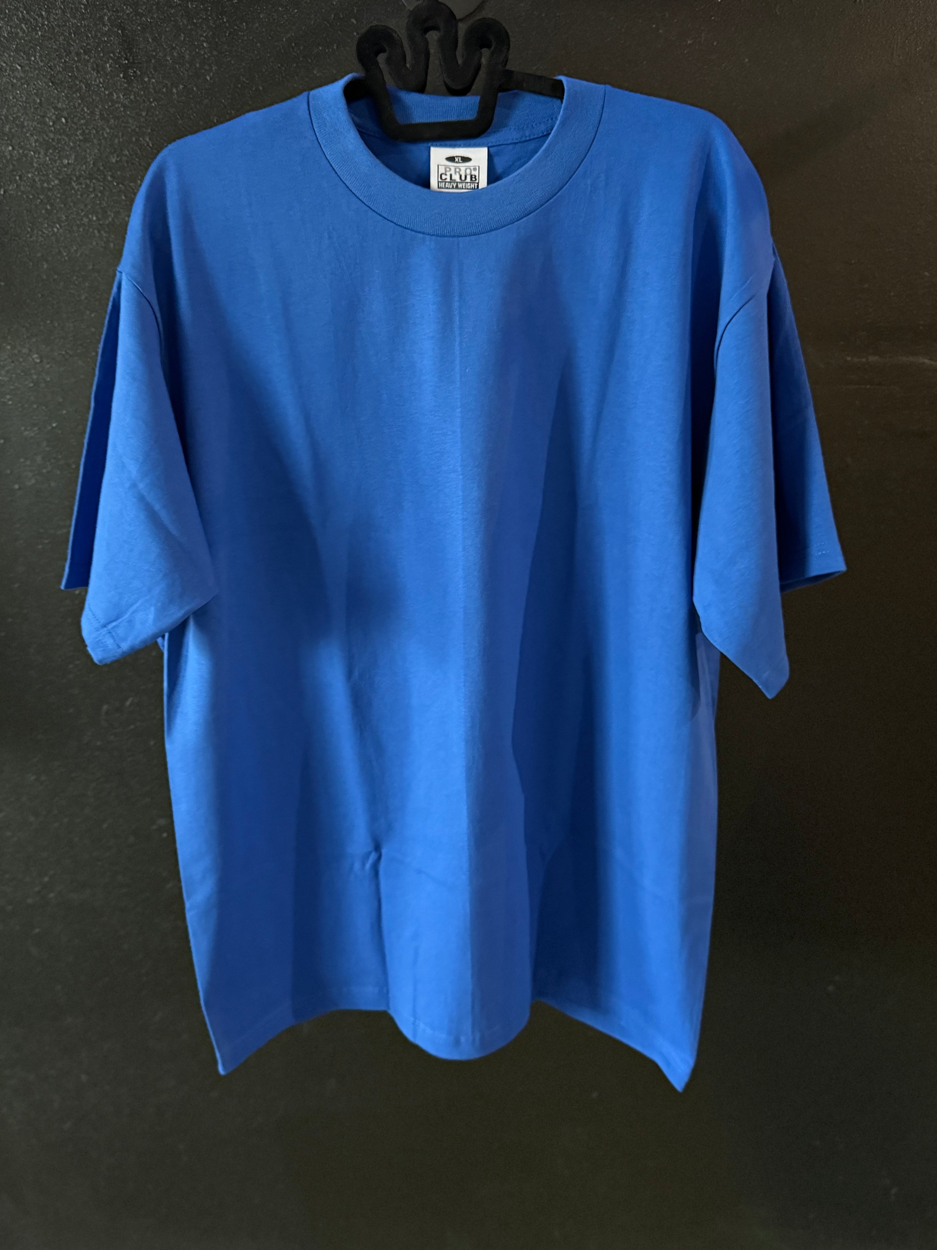 Pro- Club Men's Heavyweight Short Sleeve Tee-Medium-Royal Blue