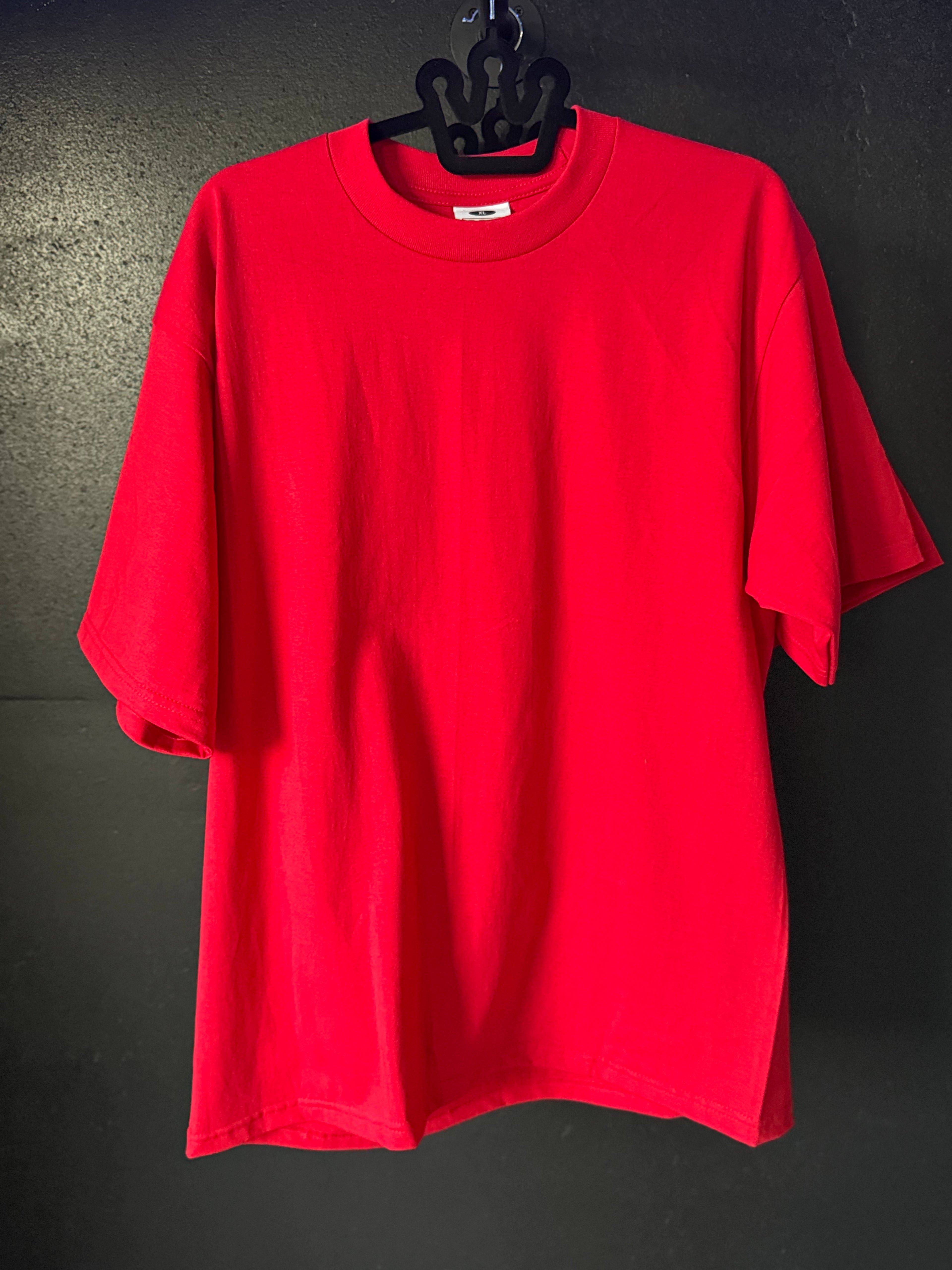 Pro-Club Men's Heavyweight Short Sleeve Tee -Large-Red